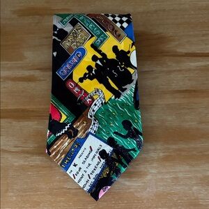 Vintage Nicole Miller 100 % Silk Jazz Scene Men's Multicolor Tie